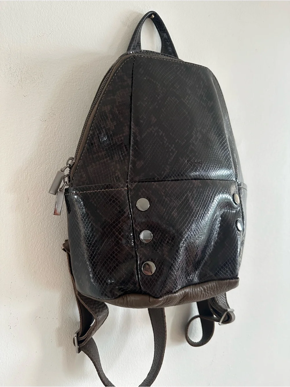 Hammitt Hunter medium reptile snake print backpack